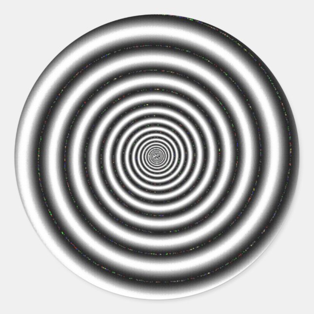 Sticker Rond Illusion optique noire et blanche (Devant)