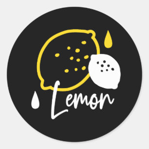 Sticker Rond Illustration Abstraite au citron - Art des agrumes