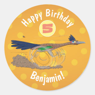 Sticker Rond Illustration amusante de la caricature d'oiseau du