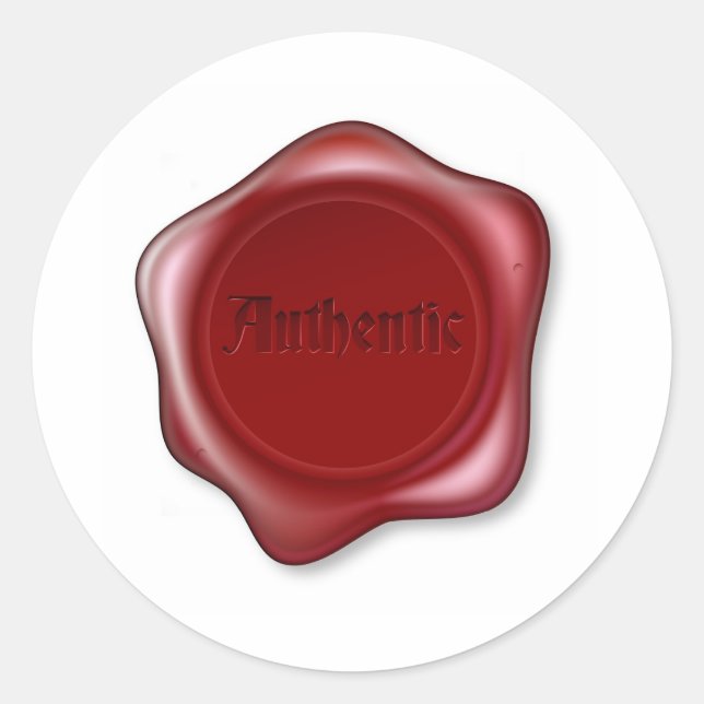 Sticker Rond Illustration authentique de cire rouge (Devant)