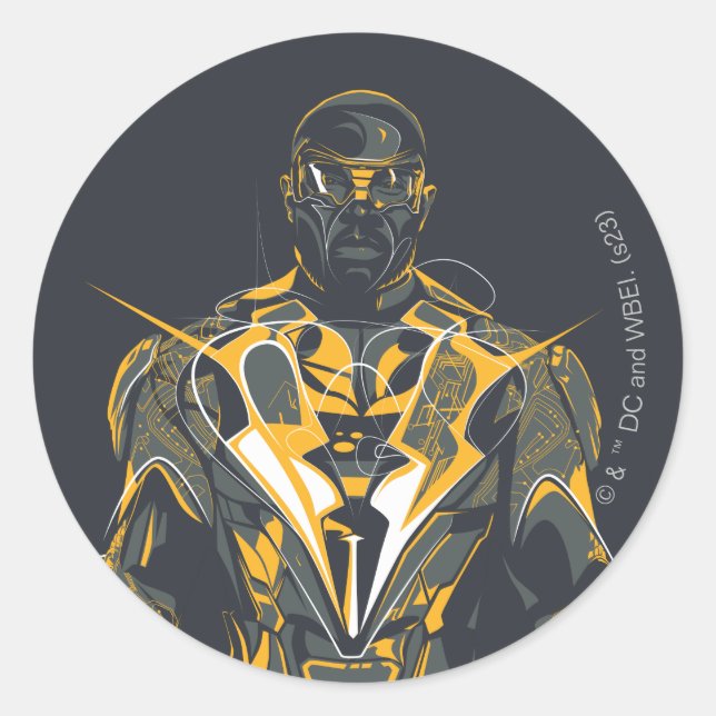 Sticker Rond Illustration Black Lightning (Devant)