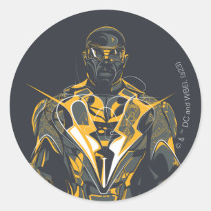 Sticker Rond Illustration Black Lightning