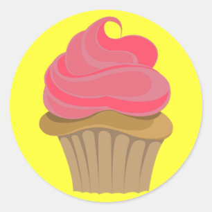 Sticker Rond Illustration Cupcake