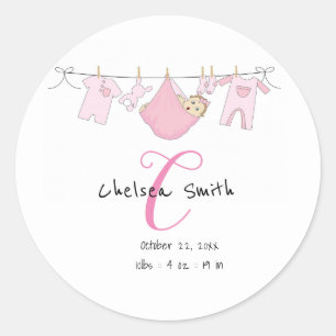 Sticker Rond Illustration d'autocollant de faire-part de