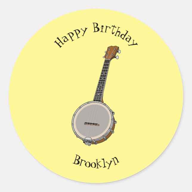 Sticker Rond Illustration de Banjo (Devant)