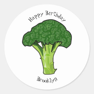 Sticker Rond Illustration de Broccoli