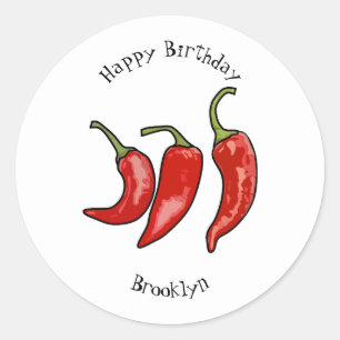Sticker Rond Illustration de chili