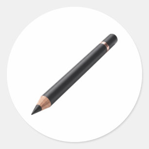 Sticker Rond Illustration de crayon eyeliner noir pour maquilla