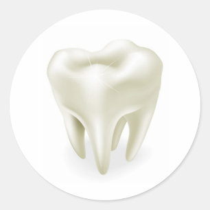Sticker Rond Illustration de dent