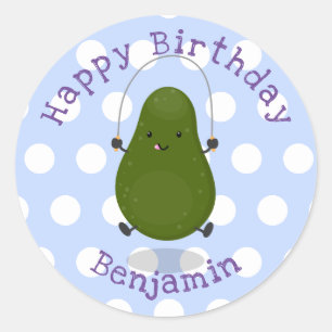 Sticker Rond Illustration de la corde à sauter à l'avocat migno