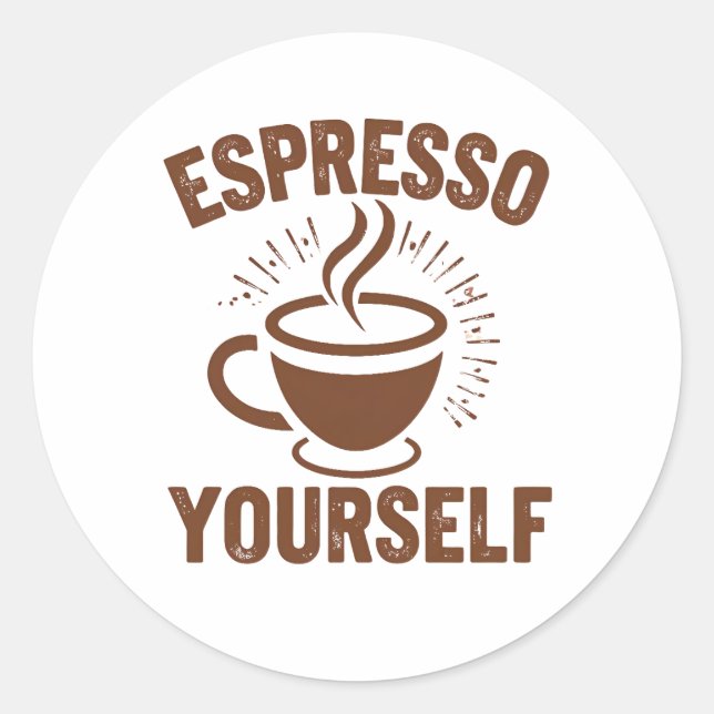 Sticker Rond Illustration de la coupe d'expresso à vapeur (Devant)