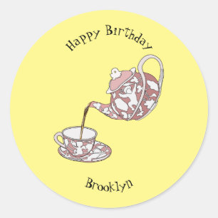Sticker Rond Illustration de la série Teacup