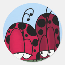 Sticker Rond Illustration de Ladybug d'amour non demandé