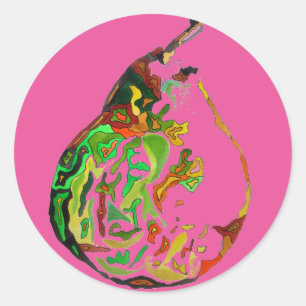 Sticker Rond Illustration de l'aquarelle pop art aux fruits à p