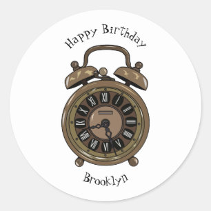 Sticker Rond Illustration de l'horloge d'alarme