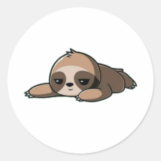 Sticker Rond Illustration de l'ours paresseux