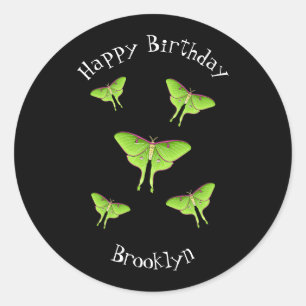 Sticker Rond Illustration de Luna Moth