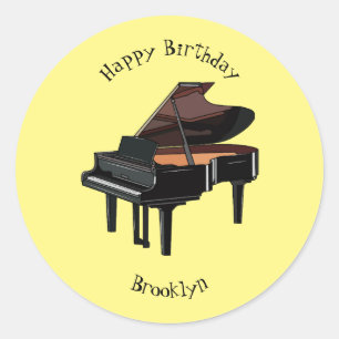 Sticker Rond Illustration de piano