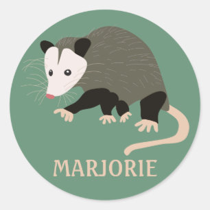 Sticker Rond Illustration de Possum mignon - Vert clair personn
