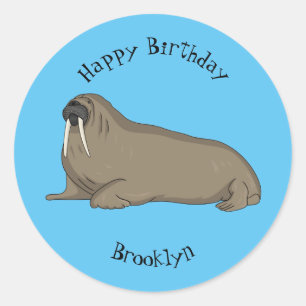 Sticker Rond Illustration de Walrus
