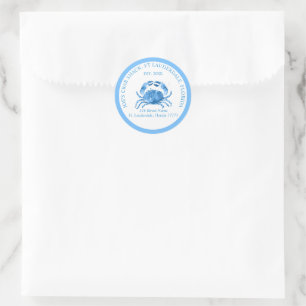 Sticker Rond Illustration des aquarelles de crabe bleu