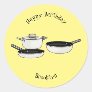 Sticker Rond Illustration des jeux de cuisine