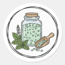 Illustration d'étiquette de gommage à la menthe po
