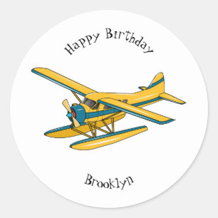 Sticker Rond Illustration d'hydravion