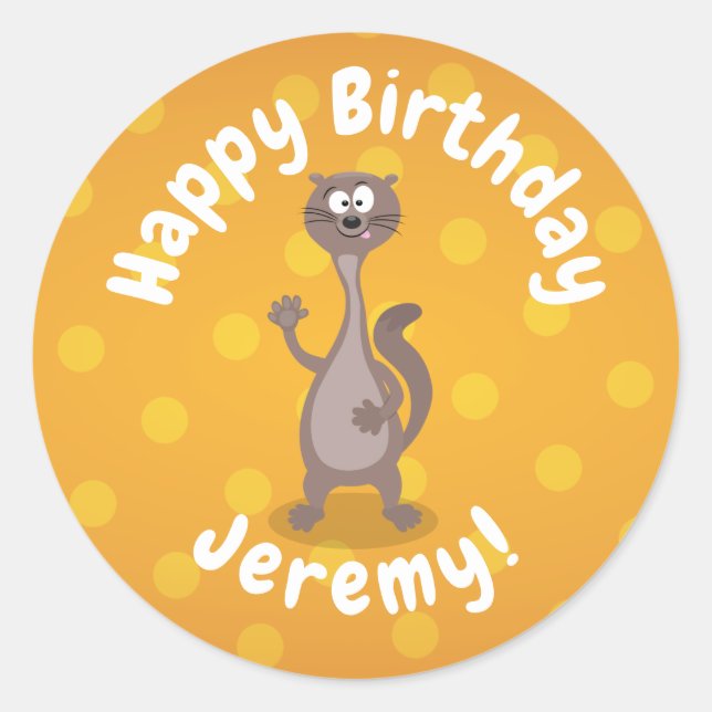 Sticker Rond Illustration drôle de tissage tissé (Devant)