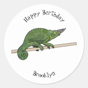 Sticker Rond Illustration du caméléon de Jackson