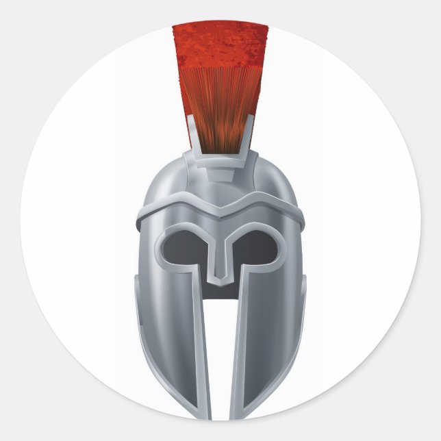 Sticker Rond Illustration du casque spartiate (Devant)