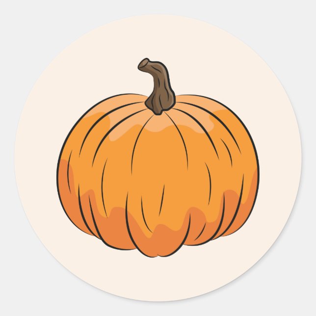 Sticker Rond Illustration du Citrouille de dessin animé orange (Devant)