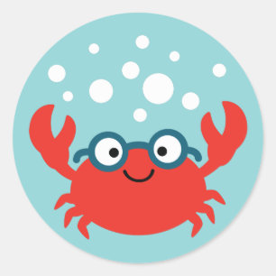 Sticker Rond Illustration du crabe de Specky