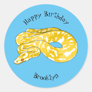Sticker Rond Illustration du serpent python birman