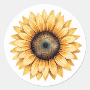 Sticker Rond Illustration du tournesol