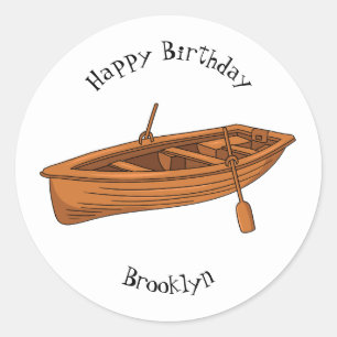 Sticker Rond Illustration d'un bateau à roues