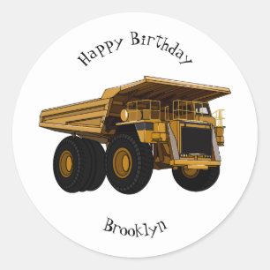 Sticker Rond Illustration d'un camion à grande échelle