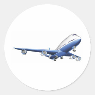 Sticker Rond Illustration d'un grand avion de passagers