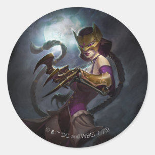 Sticker Rond Illustration d'une crise infinie, gaslight Catwoma