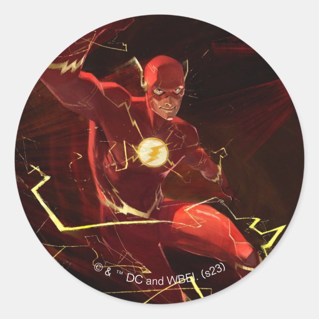 Sticker Rond Illustration flash de crise infinie (Devant)