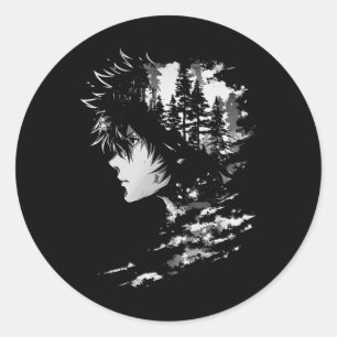 Sticker Rond Illustration graphique Anime Manga Anime 2