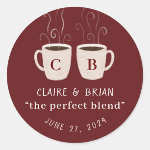 Sticker Rond Illustration Perfect Mélange de Mugs monogrammes F