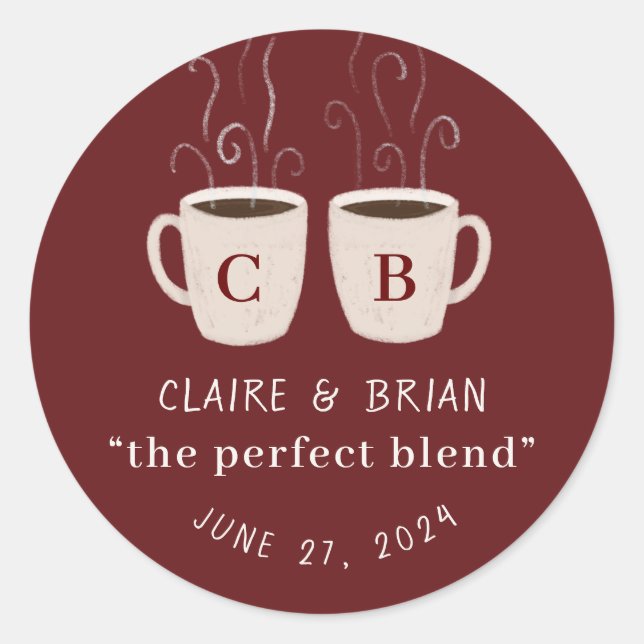 Sticker Rond Illustration Perfect Mélange de Mugs monogrammes F (Devant)