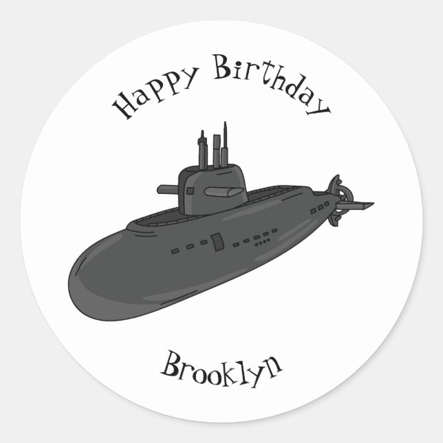 Sticker Rond Illustration sous-marine (Devant)