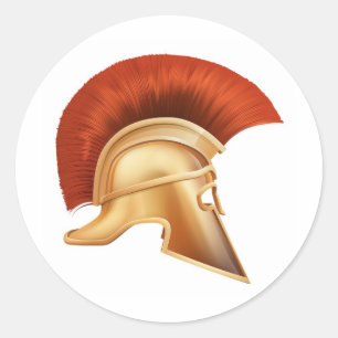 Sticker Rond Illustration spartiate de casque