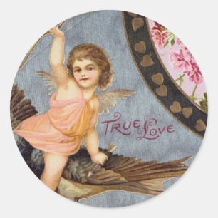 Sticker Rond Illustration vintage Valentine