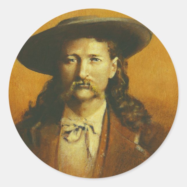 Sticker Rond Illustration Wild Bill Hickok (Devant)