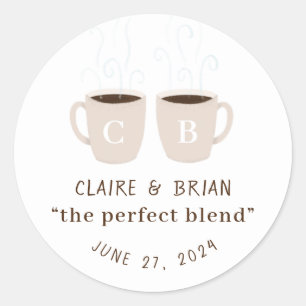 Sticker Rond Illustré Mélanger Parfait Mélanger Les Mugs Monogr