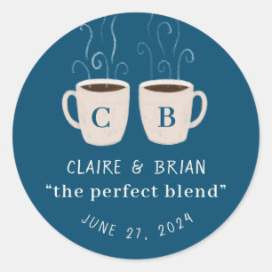 Sticker Rond Illustré Mélanger Parfait Mélanger Les Mugs Monogr