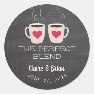 Sticker Rond Illustré Parfait Mélange Coeur Mugs Favour